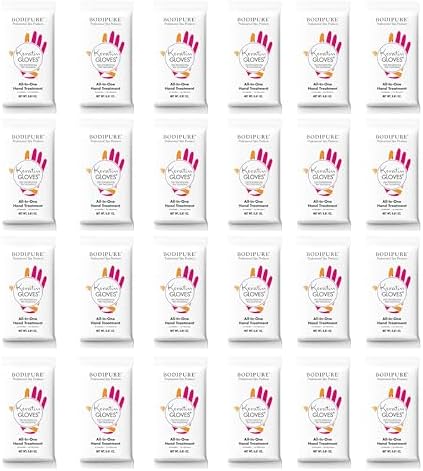Bodipure Keratin Hand Mask 24pk, Deep Moisturizing for Dry Hands, Nail Care