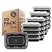 Freshware Meal Prep Containers [50 Pack] 1 Compartment with Lids, Food Storage Containers, Bento Box, BPA Free, Stackable, Microwave/Dishwasher/Freezer Safe (24 oz),Black