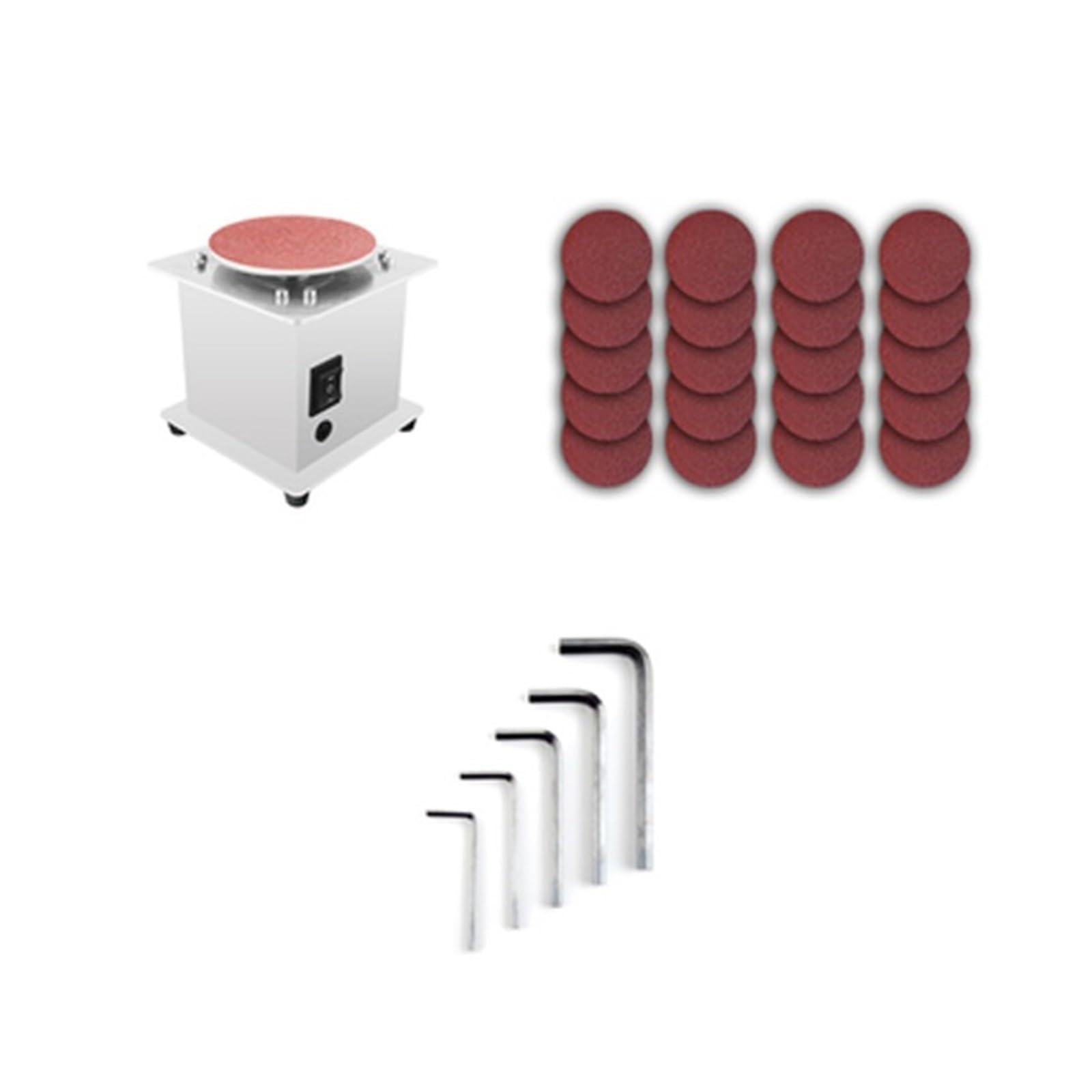 Máquina pulidora, lijadora orbital Mini lijadora de discos de banco, rodillo de lijado, afilador de bordes eléctrico, máquina de molienda de sobremesa autoadhesiva de 7 velocidades Variables para lija