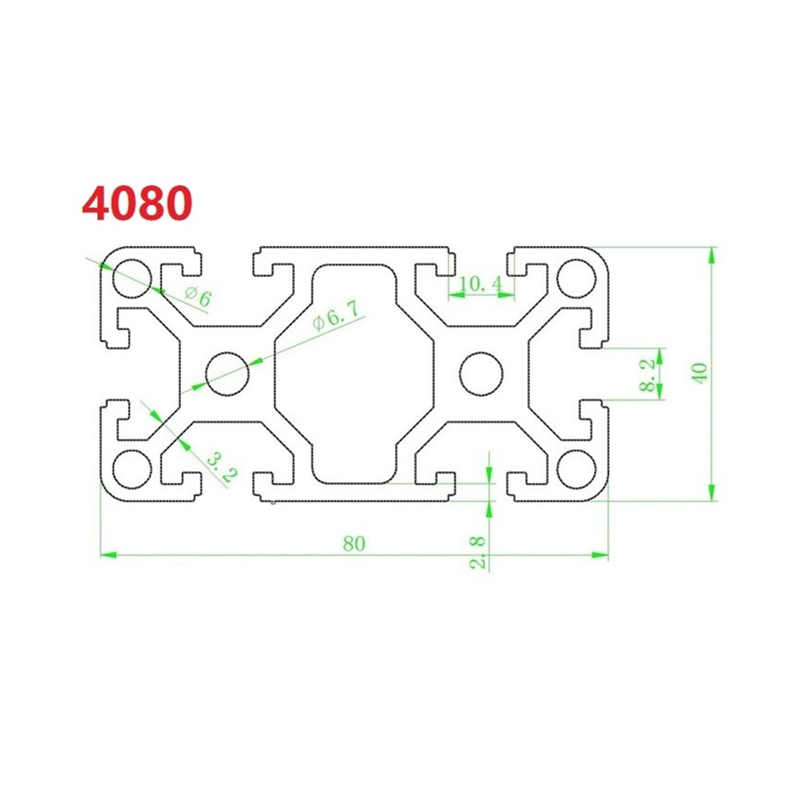1pc CNC 3D Drucker Teile 4080 T-Nut Aluminiumprofil Extrusionsrahmen Eloxierte Linearschiene Europäischer Standard DIY Werkbank Möbel(750mm)