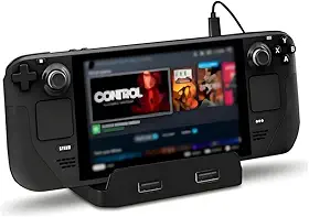 Suporte Dock de Carregamento Base Carregador Compatível com Console Steam Deck 3 Entradas Usb