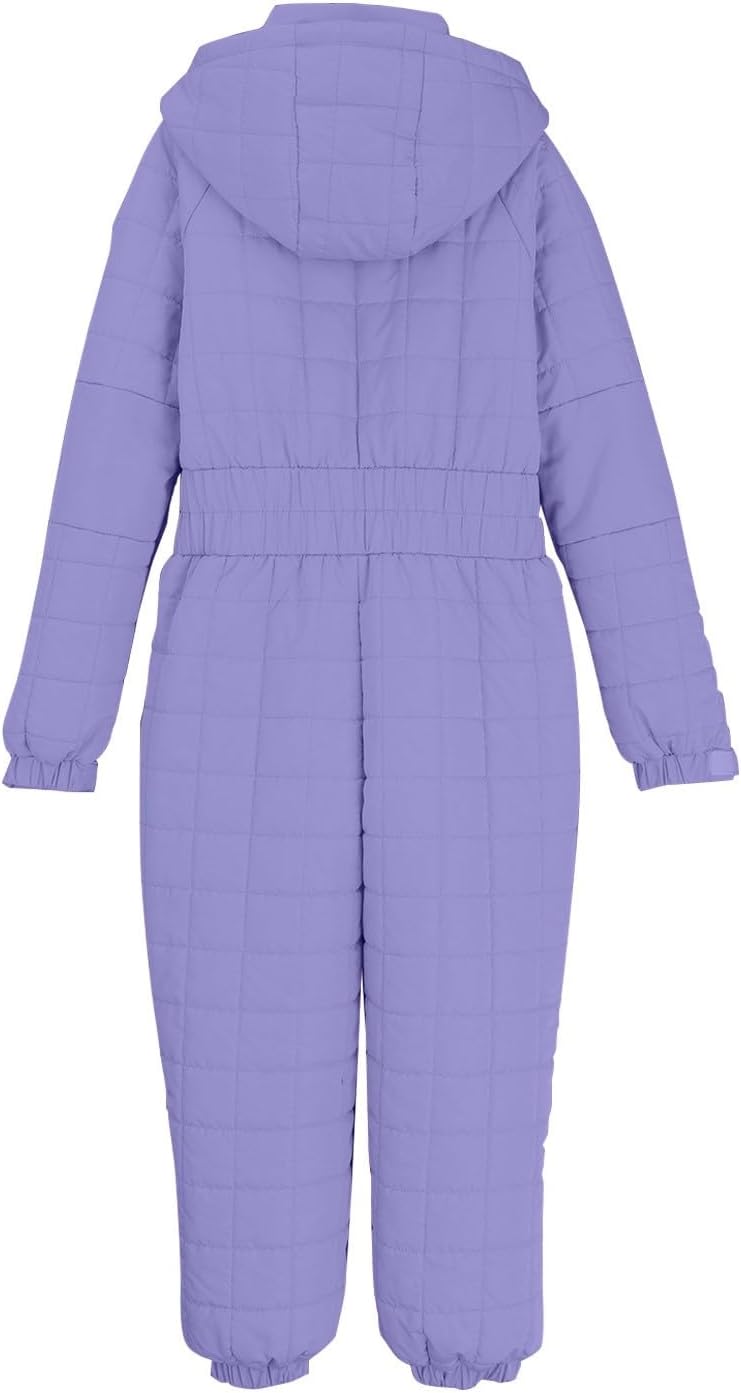 Kids Girls Winter Puffer Snowsuit Teens Insulated Waterproof Ski Jumpsuit Outdoor Cold Weather Snow Onesie