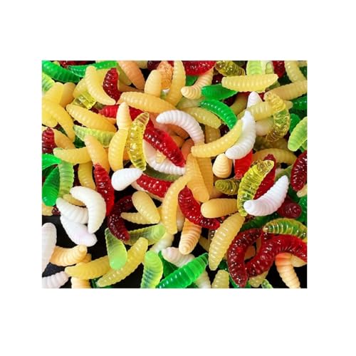 HOUSON 200pcs Worm Fishing Lure, Trout Lure Rubber Artificial Bait for Saltwater and Freshwater Fishing for Sturgeon Bass Trout