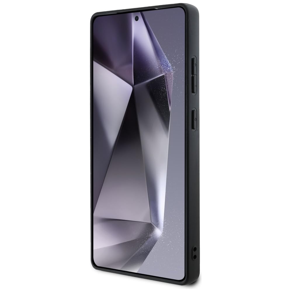 CG MOBILE Sous Licence Guess Étui pour S25 Cuir Marron Anneau Coloré 4G Logo Classique Compatible avec MagSafe