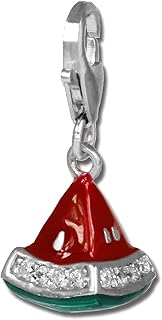 SilberDream D3FC3141 - Colgante de melón, Plata 925 esmaltada, Color Rojo y Verde