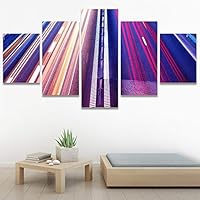 SIGNWIN 5 Panel Canvas Wall Art Light Exposure for Home Decorations Ready to Hang - 60