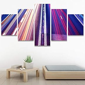 SIGNWIN 5 Panel Canvas Wall Art Light Exposure...