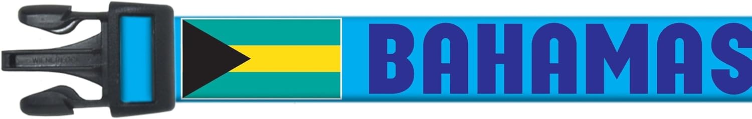 Dog Collar | Bahamas Flag and Name | Great for Bahamas Pride Events | Made in USA | Martingale Style | for Extra Large Dogs