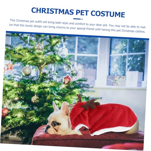 Disfraz de Navidad para perros con bufanda y abrigo de franela miniatura 2