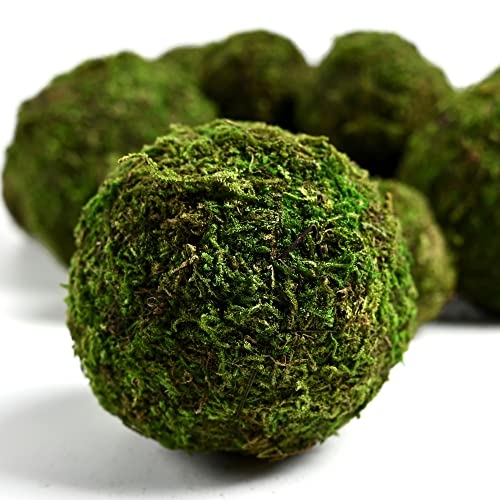 Image of Usmola 18pcs Fake Moss Balls, 6pcs 3.2 inch Faux Green Balls + 12pcs 2 inch Artificial Moss Decorative Balls for Centerpiece Bowls (Fresh Green)
