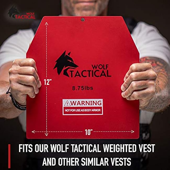 WOLF TACTICAL Weight Vest Plates - 5.75/8.75/14.5/19.75LB Pairs - WODs, Strength Training, Running, Heavy Workouts
