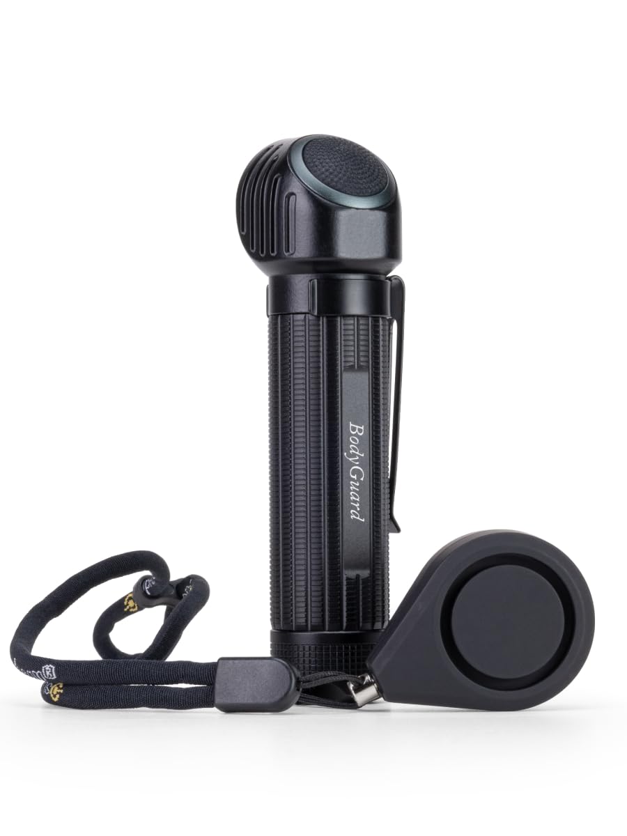 Suprabeam M6xr BodyGuard - Linterna de seguridad con luz estroboscópica y alarma de 120 dB, 2000 lúmenes, luz LED para protección y seguridad, recargable, incluye caja de regalo