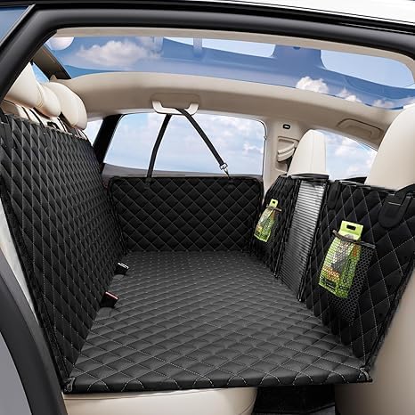 Chilino Back Seat Extender for Dogs - Large Space, Waterproof Dog Car Seat Cover for Back Seat with Hard Bottom Holds 420lbs, Upgraded Material Waterproof Pet Car Bed Dog Hammock for Car, SUV,Truck