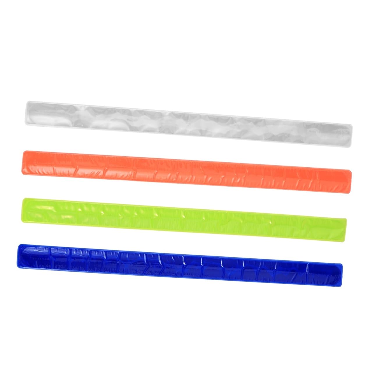 POPETPOP 8Pcs PVC Slap Bands Reflective Night Running Bracelets for High Visibility Dark for Walking Hiking Jogging and Outdoor Activities Random Colors