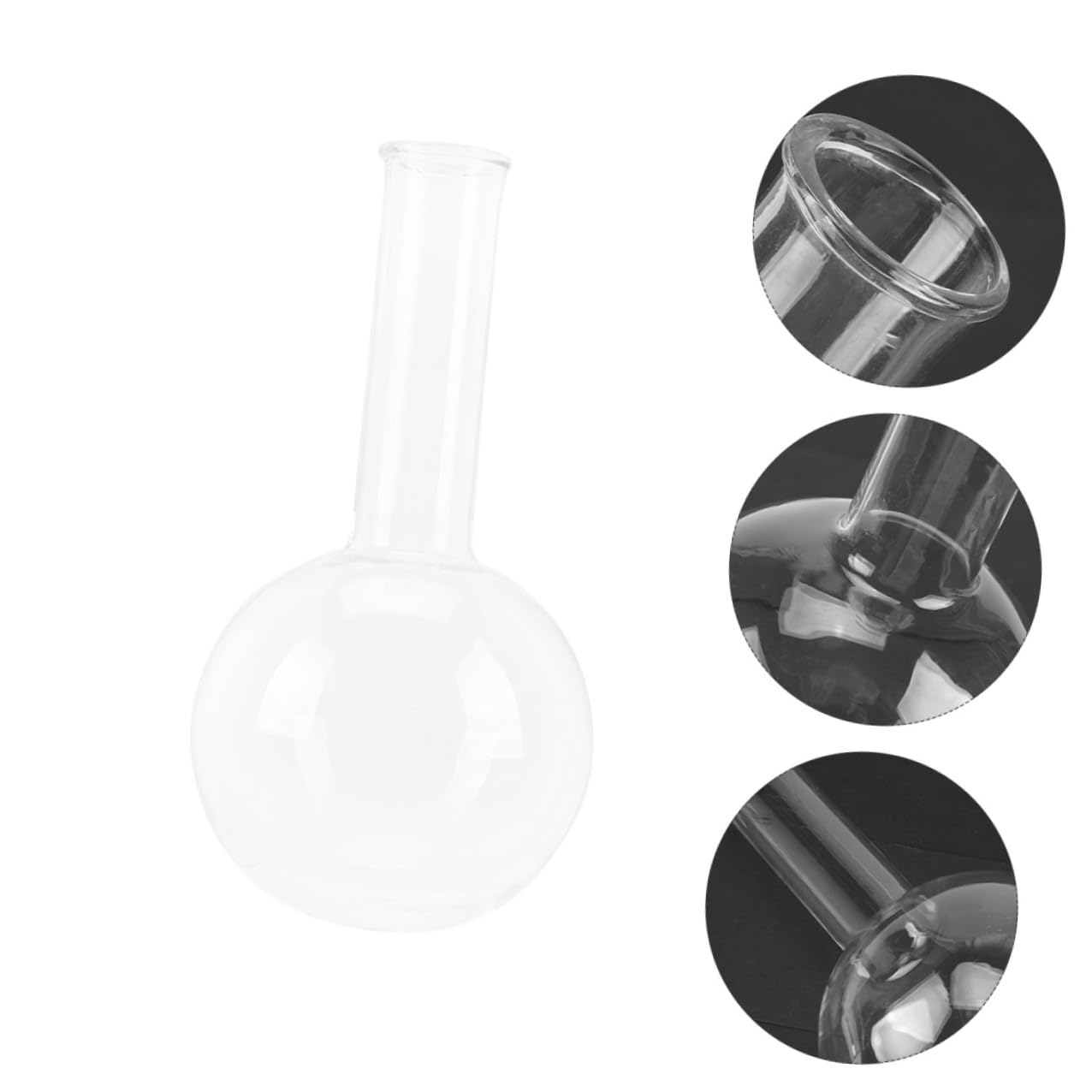 Ballon à Ébullition en Verre à Fond Rond 2pcs Léger et Portable pour Laboratoire et École, Flacon à Col Étroit pour Étudiants et Professionnels