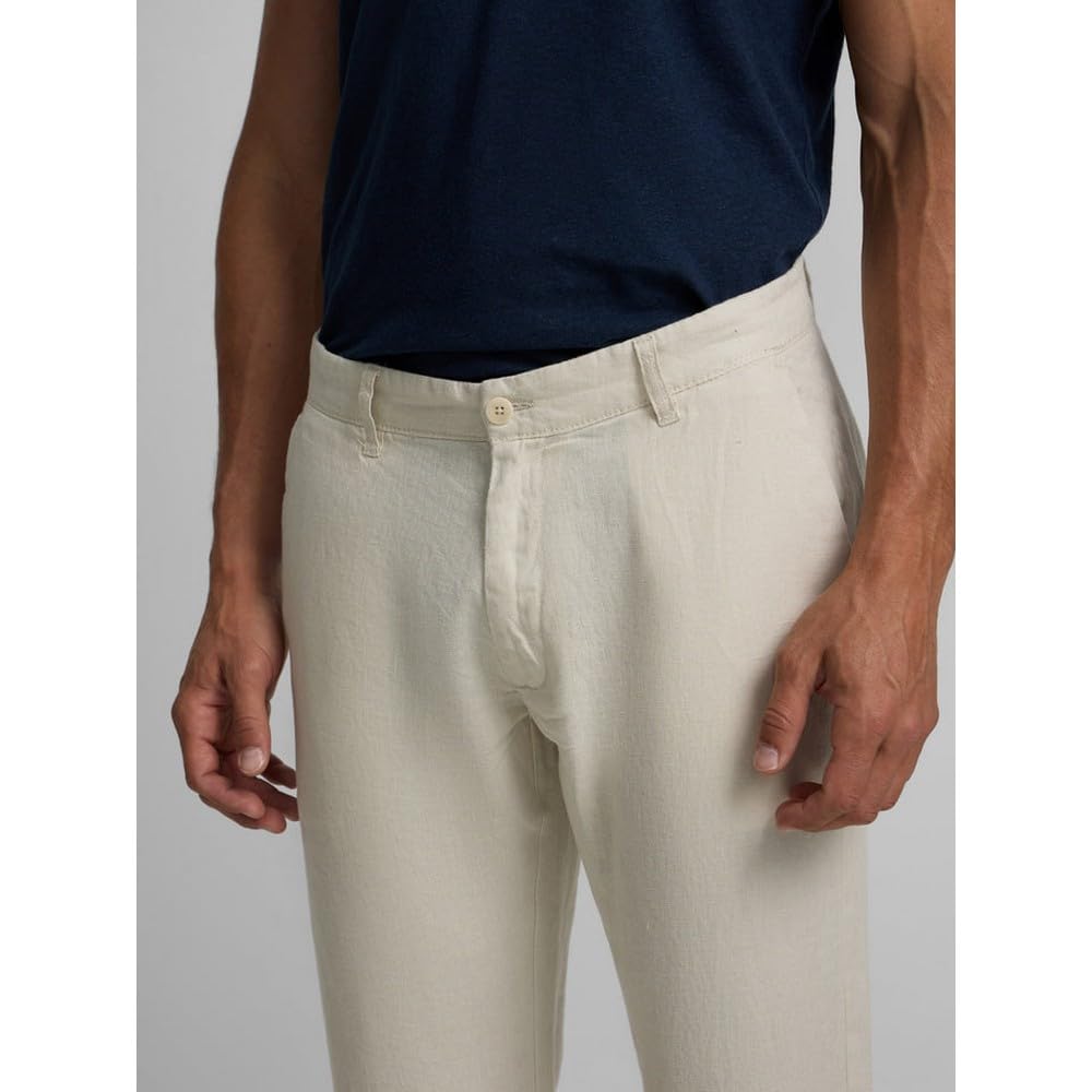 SILBON Pantalon Sport Chino Lino Beige - Pantalones Hombre