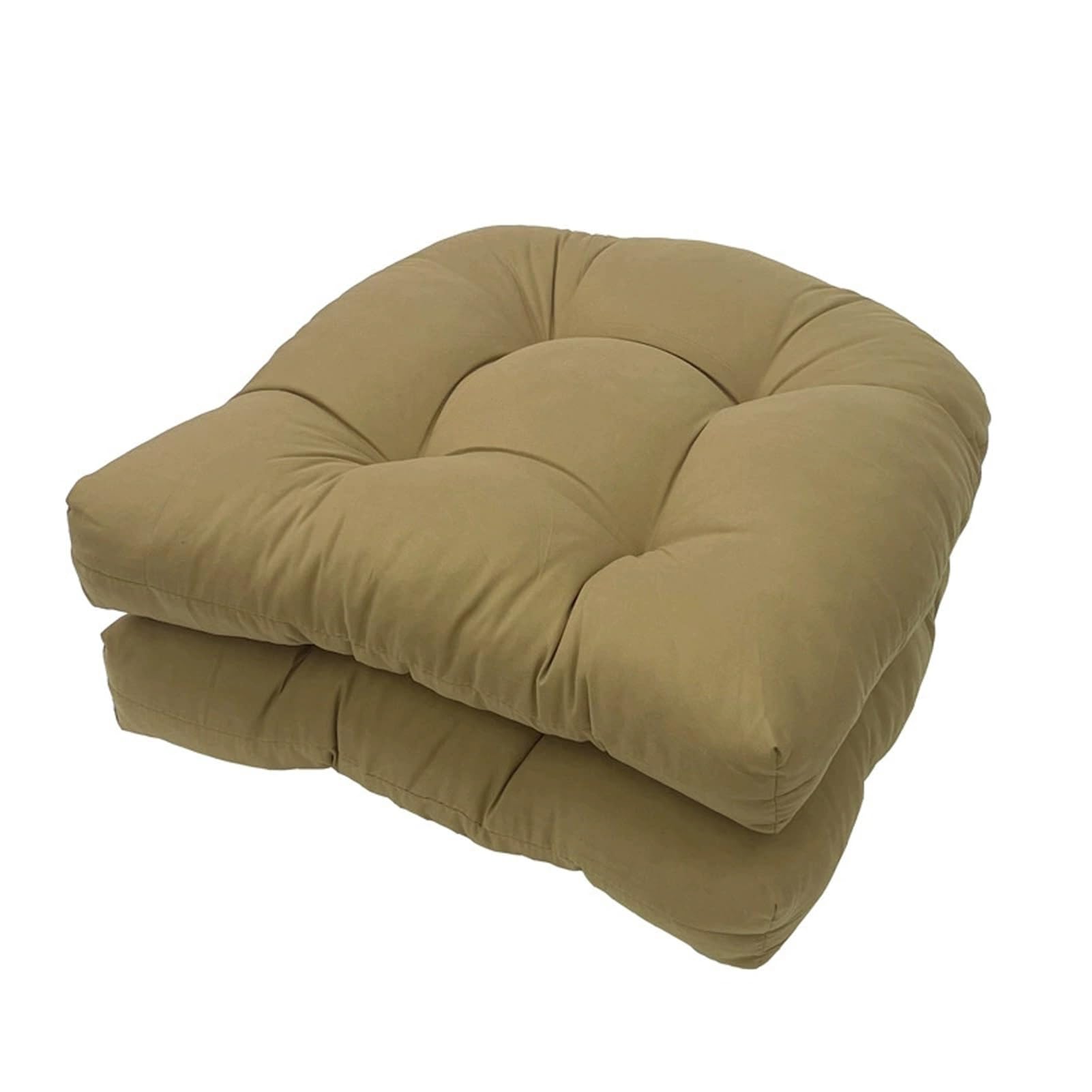 Générique Lot de 2 Coussins de Chaise en Forme U 48x48 cm, Coussins d’Assise Épais pour Fauteuil Rotin, Intérieur & Extérieur (sans Chaise)