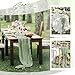 Aktor 12 Pack Sage Green Table Runner Boho Cheesecloth Table Runner Semi Sheer Gauze Fabric Runners for Wedding Birthday Baby Shower Party Boho Table Decoration（Sage Green）