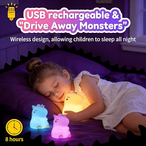 Veilleuse licorne à intensité variable et lampe rechargeable - 4