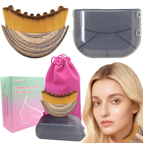 Lymphatic Contour Face Brush - Manual Lymphatic Drainage Massager for Facial Sculpting & Glowing Skin; Ergonomic Waterproof Brush for Morning De-Puffing, Travel Skincare Tool, Ideal Gift for Her