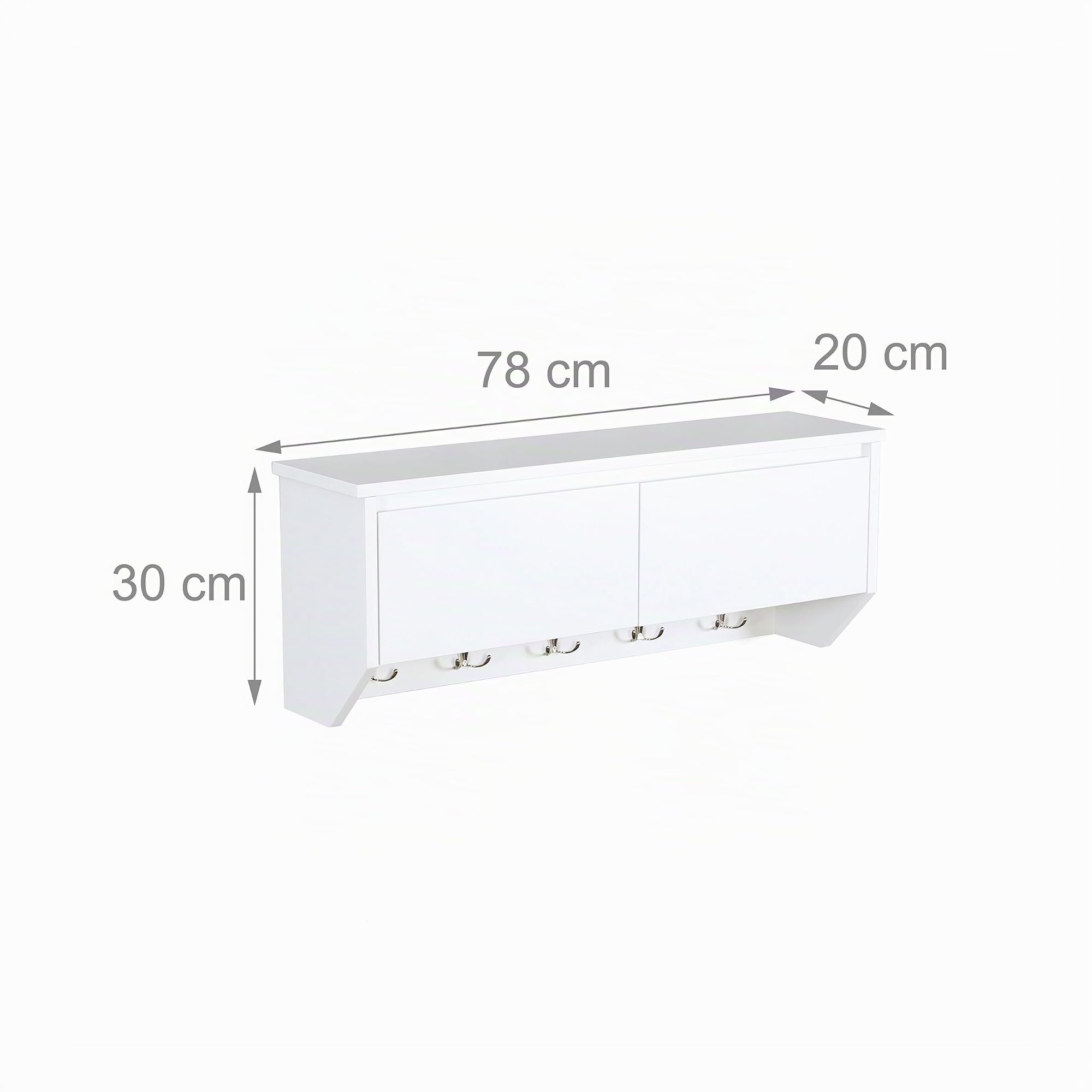 Relaxdays Appendiabiti da Parete, 5 Ganci, LxAxP: 30x78x20 cm, Moderno, scaffale per Ingresso