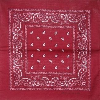 Jinnys_Plus Burgandy Paisley Bandana Head Hair Scarf