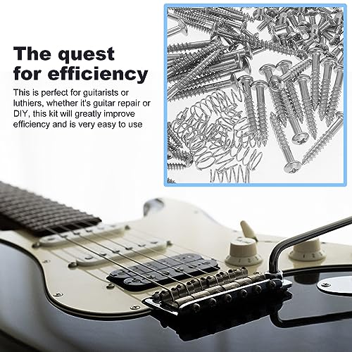 Knpwer 260 Stk Gitarrenschrauben Kit,Gitarrenschrauben Sortiment Set mit Federn,E Gitarre Schrauben Kit,Gitarre Befestigungsschrauben Sortimentskasten