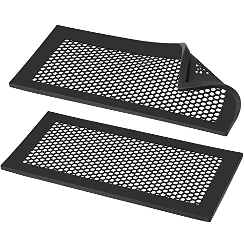 Image of NiHome Protective Silicone Vent Covers for Baby Safety - 5.5x12 Inches Universal Size, Easy Installation and Improved Ventilation - Prevents Small Item from Falling Set of 2 (Black)