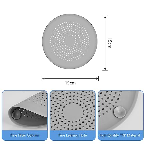 Flintronic 2 Stück Abflusssieb Silikon, Spülbecken Sieb, Haarsieb Dusche, Waschbecken Sieb Abfluss Spüle, Abfluss-Sieb Sink Strainer für Küche, Badewanne, Badezimmer, Dusche