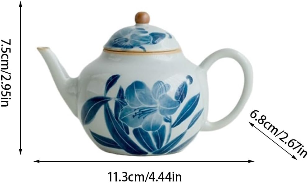 Tea Infuser Hand-painted Lily Ceramic Teapot Home Teapot Restaurant Coffee Pot 100 Ml Small Wine Pot Tea Kettle Stovetop