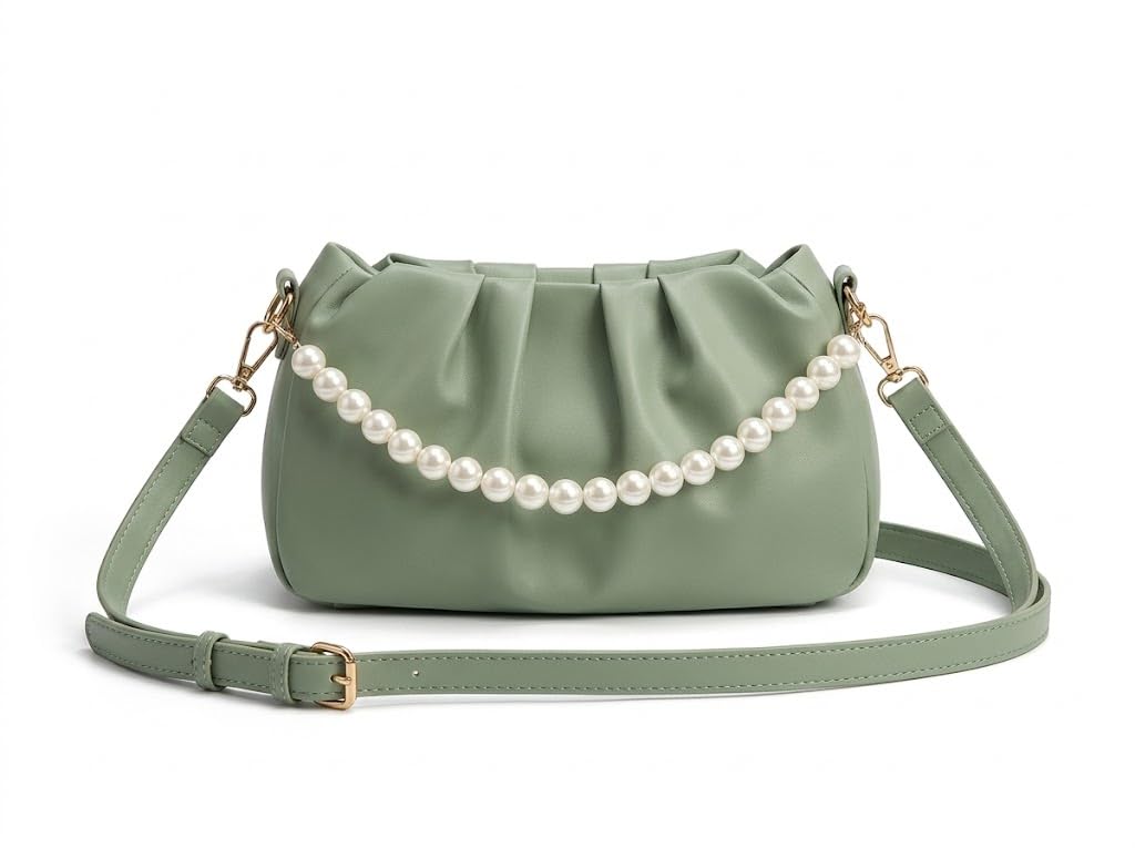 PAVILONN Pearl Handbag for Women Clutch Bag for Women Party Bag for Women Ladies Purse Wedding Stylish Mini Handbag Evening Clutch Bridal Designer Trendy Compact Fashion Bag Gift (WHITE)-picture-49