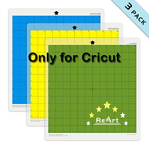 ReArt Cutting Mat Variety 12x12 for Cricut – 3 Pack Stronggrip, Standardgrip, Lightgrip