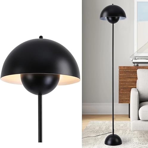 Miniatura 1 de Lámpara de pie moderna para dormitorio, lámpara de pie industrial de esquina de 63 pulgadas para sala de estar, pantalla arqueada de metal, lámpara