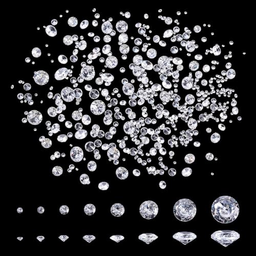 PH PandaHall 1080 piedras de circonita de 8 tamaños, 1 ~ 6 mm, piedras de circonita cúbica sueltas transparentes de grado A, gemas de diamantes de imitación de circonita cúbica pequeña para anillos