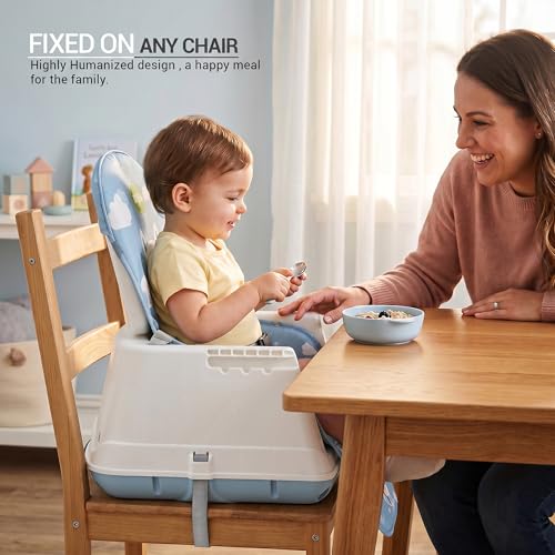 Image of Baybee 4 in 1 Convertible High Chair for Kids | Foldable Baby Feeding Chair with Safety Harness, Adjustable Tray, Booster Seat | Easy to Clean, Portable Dining Chair (Blue)