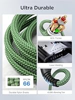 USBC to USBC 100W [10ft/2 Pack] USB C to USB C Fast Charging Cable Braided C to C Charger Cord for MacBook Pro/Air, iPhone 17 16 15 Pro Max Plus,iPad Pro,Samsung Galaxy S25 Ultra S24,Pixel,PS5,Switch — image 5