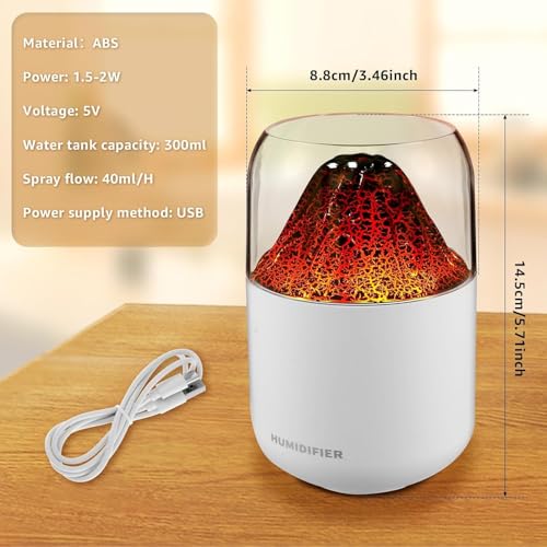 Image of Shubh Empire Mini Ultrasonic humidifier for Room Moisture, Essential Oil Diffuser, Cool Mist for Bedroom, Baby, Aroma Diffuser for Home Electric with Night Lamp (Volcano)
