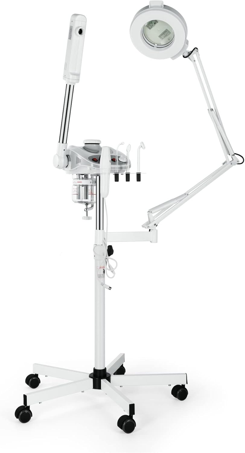 Salonsunny 3 in 1 Facial Steamer, High Frequency & Magnifying Lamp Multifunction Machine