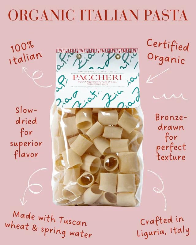Zia Pia Organic Pasta - Paccheri (500g) | Traditional Italian Pasta + Zia Pia Extra Virgin Olive Oil - 500 mL | Small Batch Organic Olive Oil image 4