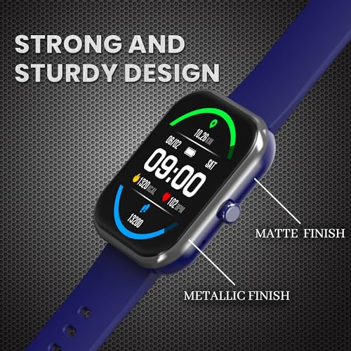 Image of GIZMORE Ultra Max 2.01 Inch Always-On-Big Display | 600 NITS Brightness & Split Screen | Rotating Crown| AI Voice Assistance | Health Suite | Bluetooth Calling Smart Watch for Men and Women (Blue)
