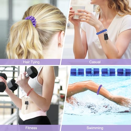 Image of TENOC Spiral Coil Keychain, Anti-lost Key Chain Holder Lanyard Cord for Sauna Outdoor Sports and Gym Pool
