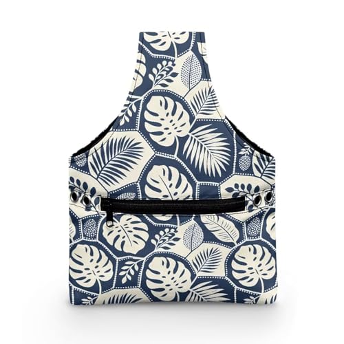 Image of ZUXONGSY Monstera Leaf Yarn Bags for Knitting Tropical Leave Yarn Tote Bag for Women Floral Portable Knitting Project HanbBag for Crochet Hooks