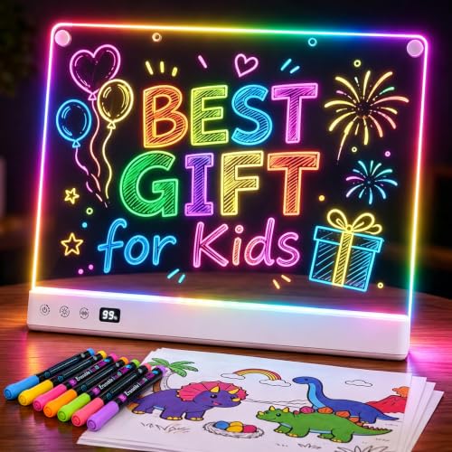 Aullsaty 16.5-Inch LED Drawing Board for Kids, Rechargeable Light Up Dry Erase Board with 16 Light Effects, 7 Markers and Tracing Kit, Birthday or Christmas Gift for Boys and Girls Ages 3-12 - image 1