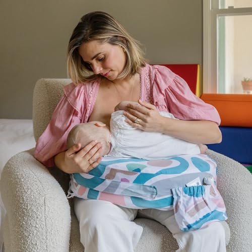 Image of My Brest Friend Super Deluxe Nursing Pillow Cover - Slipcovers for Baby - Breathable Cotton, Adjustable Fit, Easy Care, Durable - Original Nursing Pillow Not Included, Modern Art