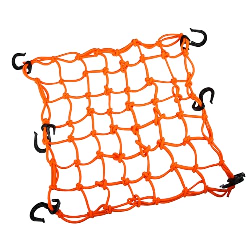A ABSOPRO 49 Holes Motorcycle Luggage Cargo Net Mesh 40x40cm Orange