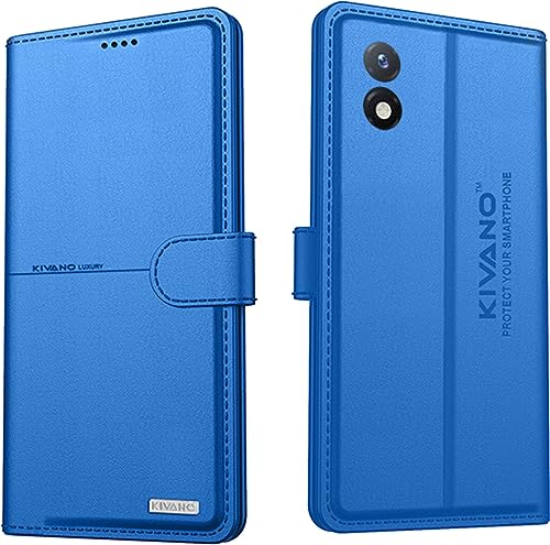 Image of KIVANO Compatible with Vivo Y02 Flip Cover | Leather Finish | Inside Pockets & Inbuilt Stand | Shockproof Wallet Style Magnetic Closure Back Cover Case
