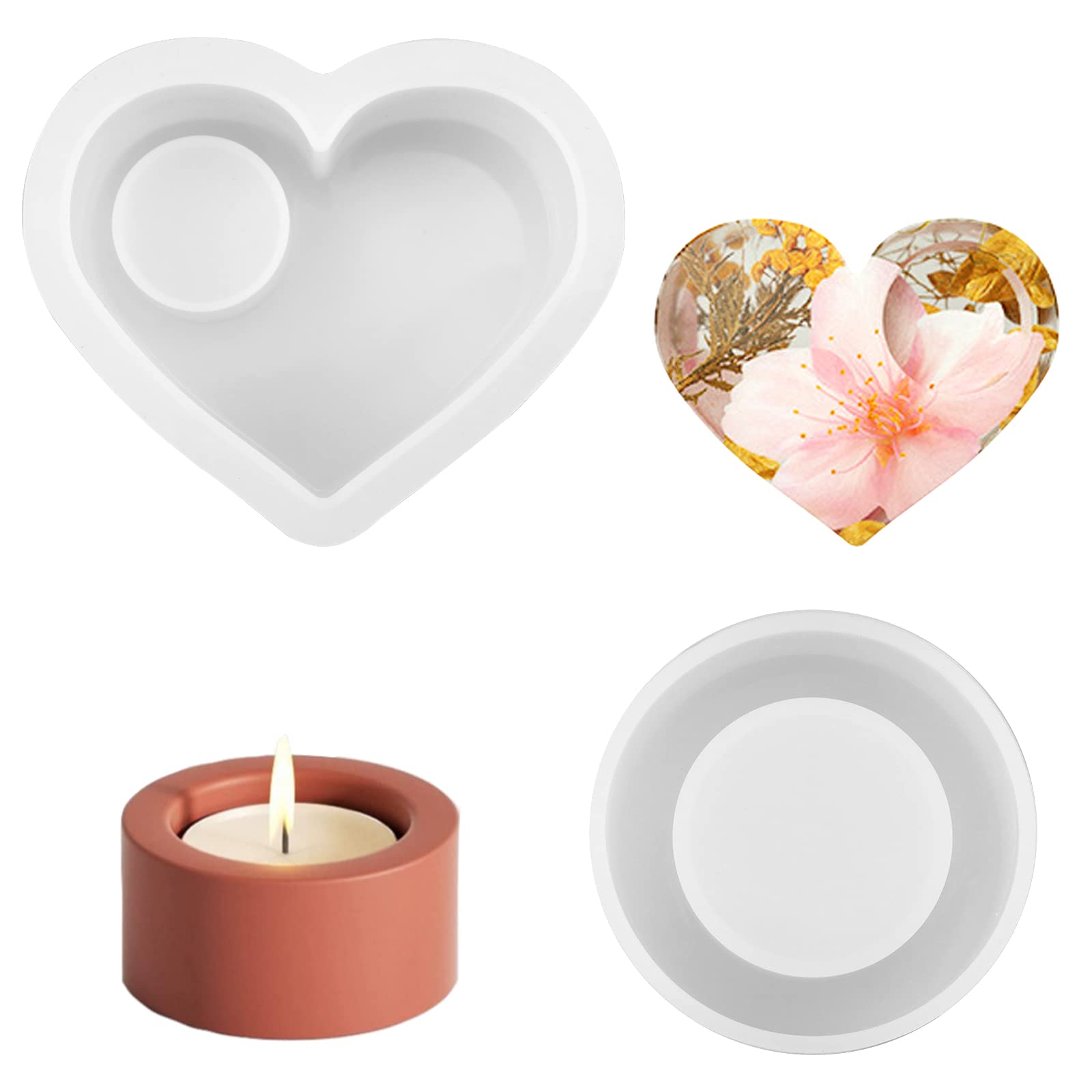 Moule Pour Resine Epoxy Lot De 2 Grands Moules En Résine Pour Cadre Photo, En Forme De Cu0153ur, Moules En Silicone Pour Moulage De Résine époxy, Artisanat, Table, Décoration D' Intérieur, Cadeau