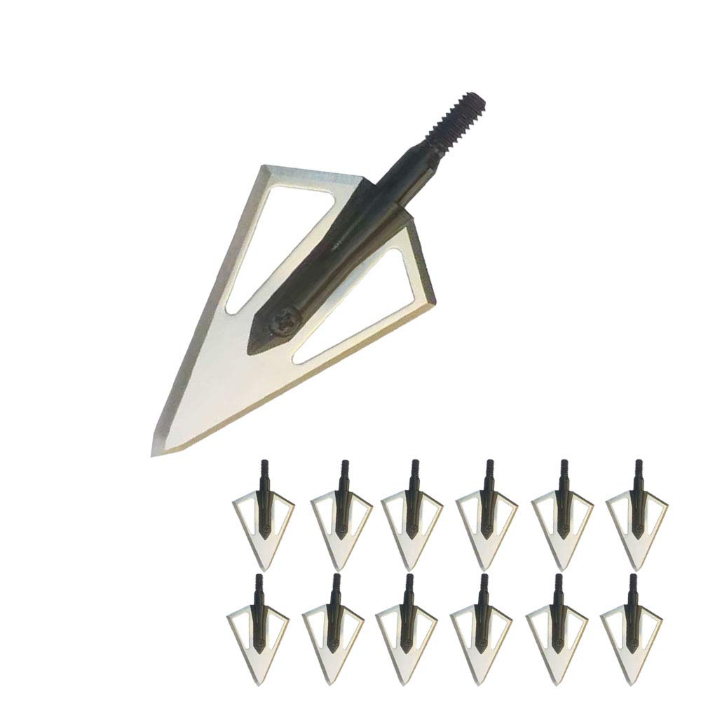 3 Blades Hunting Broadheads 100/125 Grains Screw-in Arrow Heads Arrow Tips Compatible with Crossbow and Compound Bow + 1 PK Broadhead Storage Case