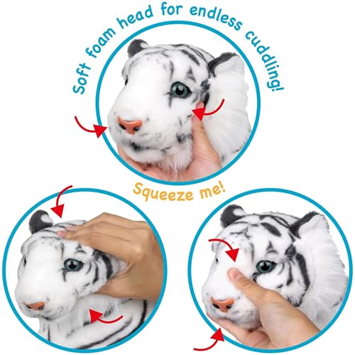Image of Tickles Tiger Soft Stuffed Plush Animal Toy for Kids Boys & Girls Birthday Gifts (Color: White Size: 39 cm)