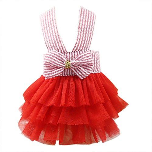 YOMXL Cute Bow Gauze Tutu Dress for Dog - Pet Dog Bowknot Princess Mesh Dresses Bubble Skirt Lace Dress Dog Dress